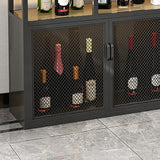Industrial Standing Wine Rack with Glass Rack