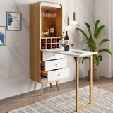 Faltbarer Barschrank mit Weinregal, Tisch und 3 Schubladen