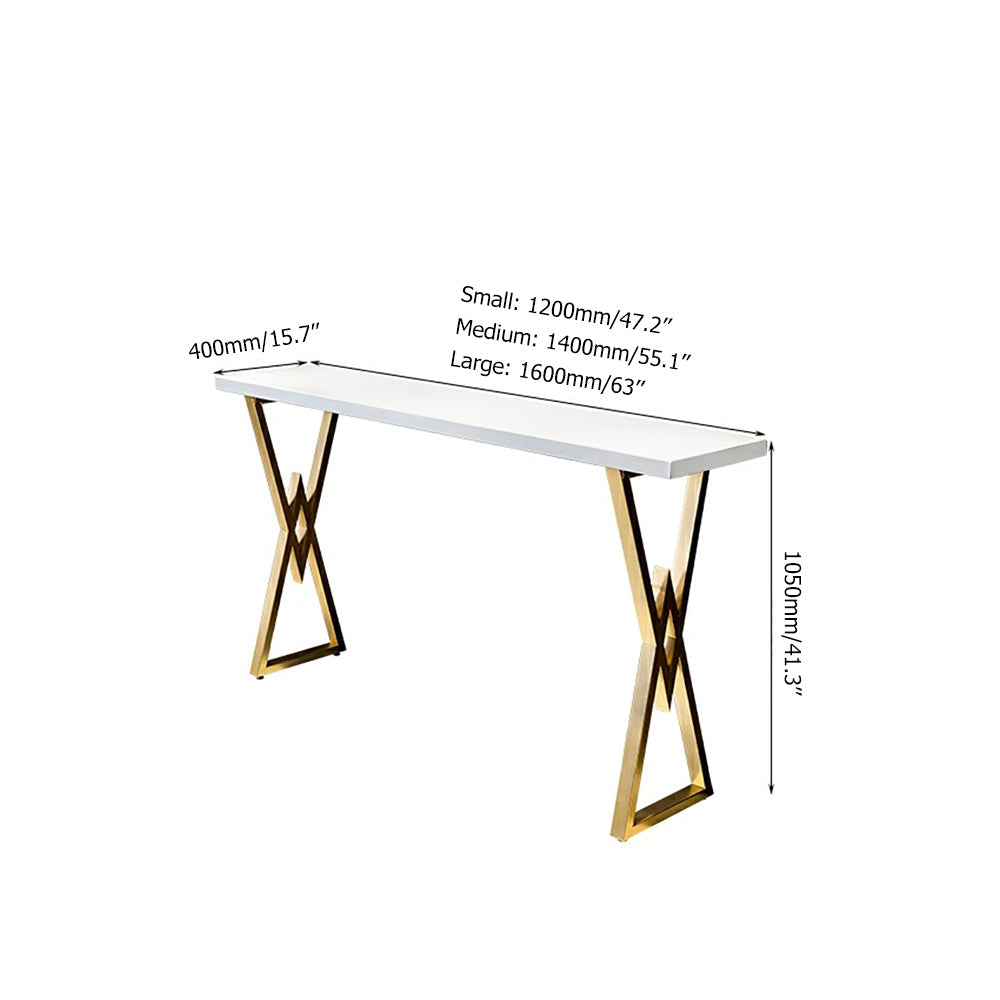Rectangular Bar Height Pub Table Dining Table for Breakfast Nook Solid Wood X Base