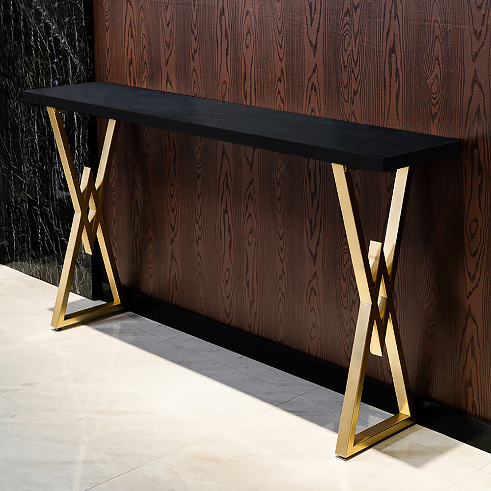 Rectangular Bar Height Pub Table Dining Table for Breakfast Nook Solid Wood X Base