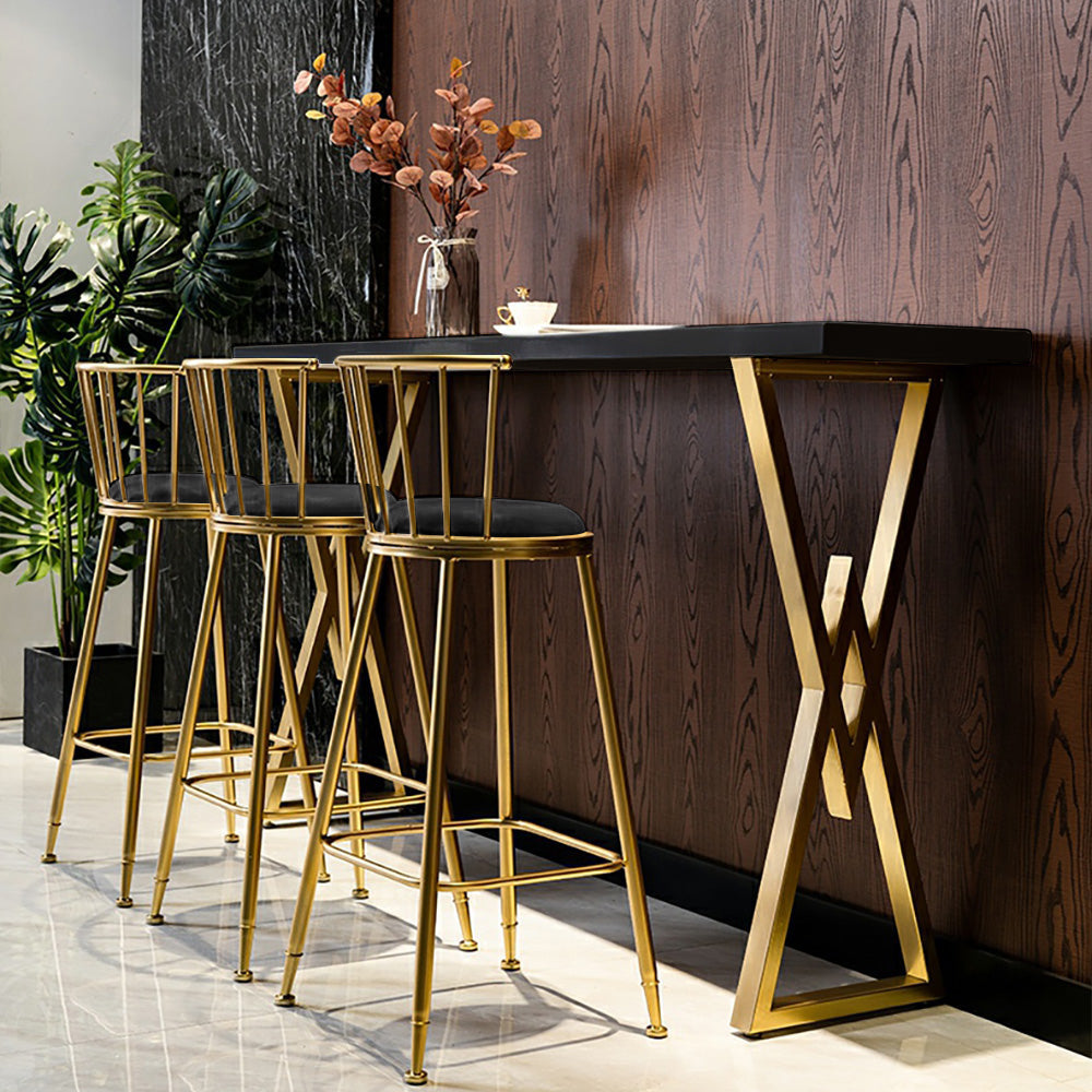 Rectangular Bar Height Pub Table Dining Table for Breakfast Nook Solid Wood X Base