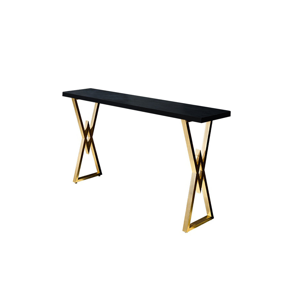 Rectangular Bar Height Pub Table Dining Table for Breakfast Nook Solid Wood X Base