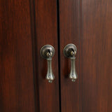 Rustic Walnut Corner Cabinet Triangle Accent Cabinet with Drawer & Shleves