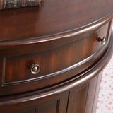 Rustic Walnut Corner Cabinet Triangle Accent Cabinet with Drawer & Shleves