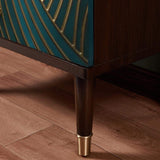 Novel Blue Cabinet Gold-Painted 3-Drawer Chest in Small-Richsoul-Cabinets & Chests,Furniture,Living Room Furniture