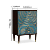 Novel Blue Cabinet Gold-Painted 3-Drawer Chest in Small-Richsoul-Cabinets & Chests,Furniture,Living Room Furniture