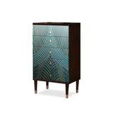 Novel Blue Cabinet Gold-Painted 3-Drawer Chest in Small-Richsoul-Cabinets & Chests,Furniture,Living Room Furniture