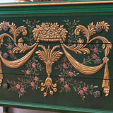 47" Classic Black Entryway Cabinet Embossed Flower Patterns 3 Chest of Drawers-Richsoul-Cabinets & Chests,Furniture,Living Room Furniture