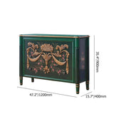 47" Classic Black Entryway Cabinet Embossed Flower Patterns 3 Chest of Drawers-Richsoul-Cabinets & Chests,Furniture,Living Room Furniture