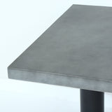 78.7" Industrial Dining Table Concrete Gray Table Top Solid Wood Metal Base