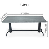 78.7" Industrial Dining Table Concrete Gray Table Top Solid Wood Metal Base