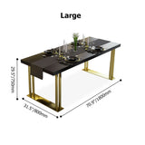 71" Black Rectangle Wood Dining Table in Gold