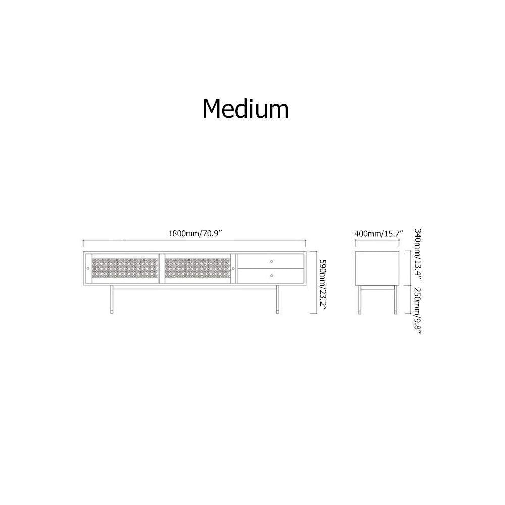 Modern Green TV Stand for 70 inch TV with 2 Drawers & 2 Doors & Rattan Decorated-Richsoul-Furniture,Living Room Furniture,TV Stands