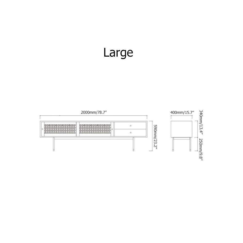 Modern Green TV Stand for 70 inch TV with 2 Drawers & 2 Doors & Rattan Decorated-Richsoul-Furniture,Living Room Furniture,TV Stands