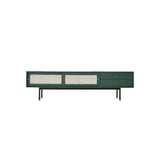 Modern Green TV Stand for 70 inch TV with 2 Drawers & 2 Doors & Rattan Decorated-Richsoul-Furniture,Living Room Furniture,TV Stands