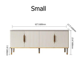 63" Off White Contemporary TV Stand 4 Doors & 2 Shelves Media Cabinet in Small-Richsoul-Furniture,Living Room Furniture,TV Stands
