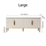 63" Off White Contemporary TV Stand 4 Doors & 2 Shelves Media Cabinet in Small-Richsoul-Furniture,Living Room Furniture,TV Stands