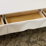 Nordic White TV Stand 3D Embossed Surface Media Console 3 Drawers in Small-Richsoul-Furniture,Living Room Furniture,TV Stands