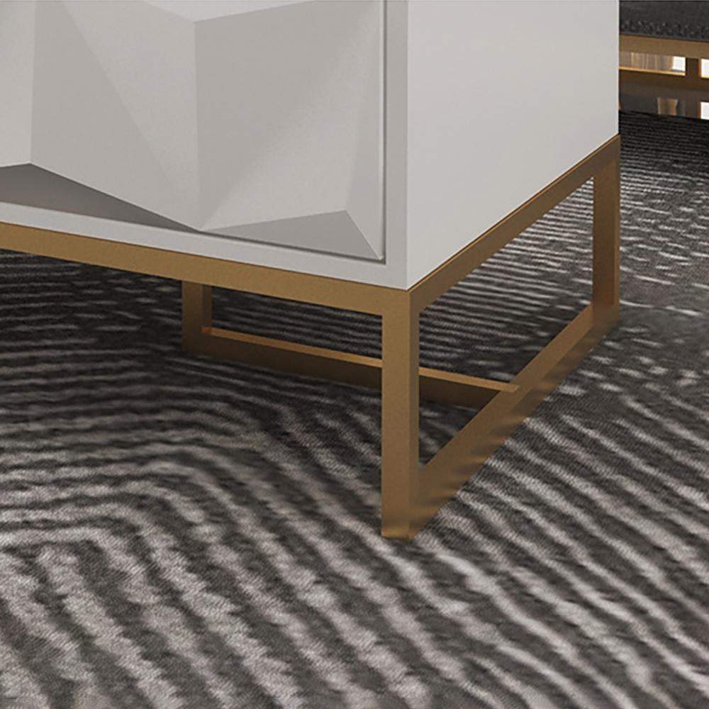 Nordic White TV Stand 3D Embossed Surface Media Console 3 Drawers in Small-Richsoul-Furniture,Living Room Furniture,TV Stands