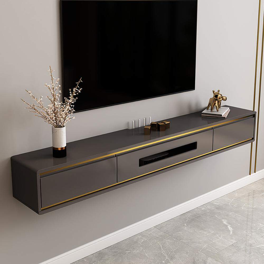 70.9" Gray TV Stand Postmodern Minimalist Floating Media Console with Storage-Richsoul-Furniture,Living Room Furniture,TV Stands