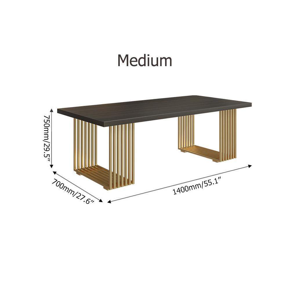 47" Rectangular Modern Home Office Desk with Solid Wood Table Top & Gold Frame-Desks,Furniture,Office Furniture