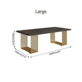 47" Rectangular Modern Home Office Desk with Solid Wood Table Top & Gold Frame-Desks,Furniture,Office Furniture