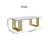47" Rectangular Modern Home Office Desk with Solid Wood Table Top & Gold Frame-Desks,Furniture,Office Furniture