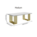 47" Rectangular Modern Home Office Desk with Solid Wood Table Top & Gold Frame-Desks,Furniture,Office Furniture