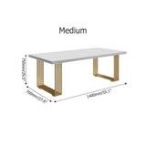 47" Rectangular Modern Home Office Desk with Solid Wood Table Top & Gold Frame-Desks,Furniture,Office Furniture