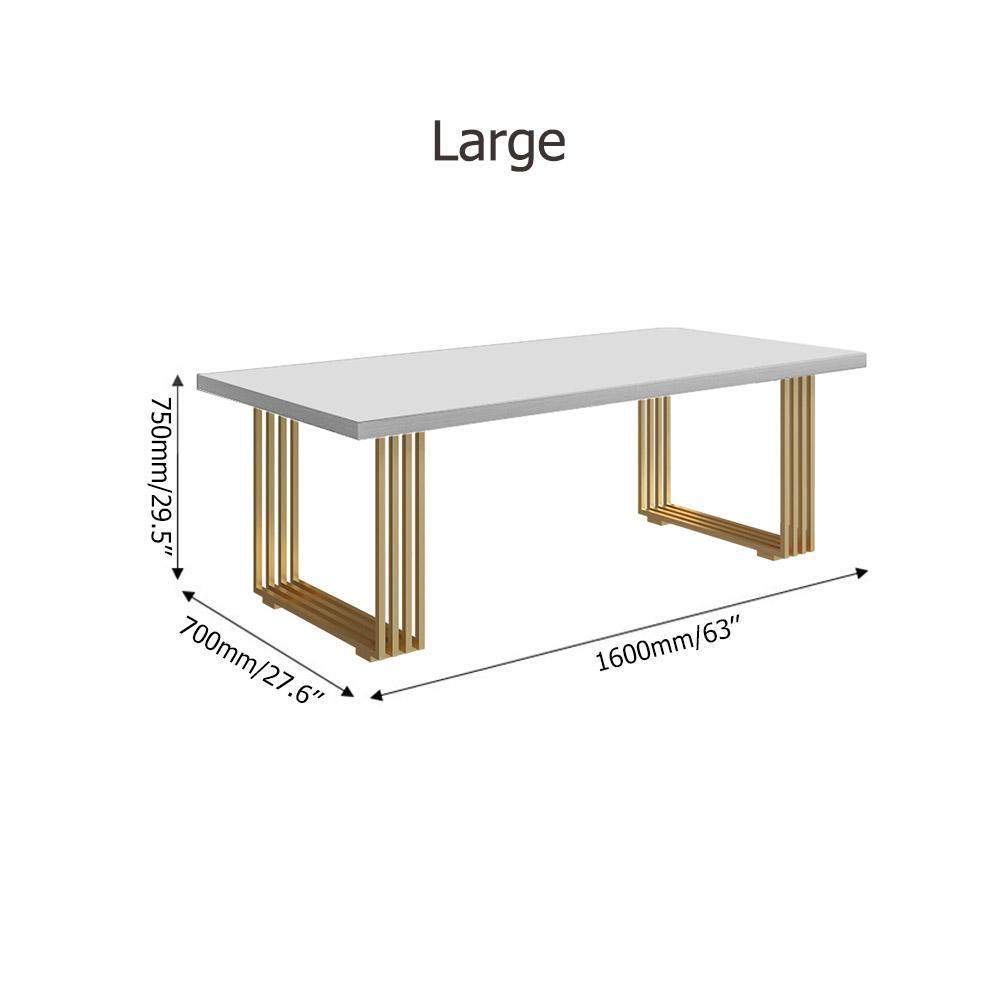 47" Rectangular Modern Home Office Desk with Solid Wood Table Top & Gold Frame-Desks,Furniture,Office Furniture