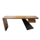 55" Modern Industrial Writing Desk for Office with One Drawer Distressed-Desks,Furniture,Office Furniture