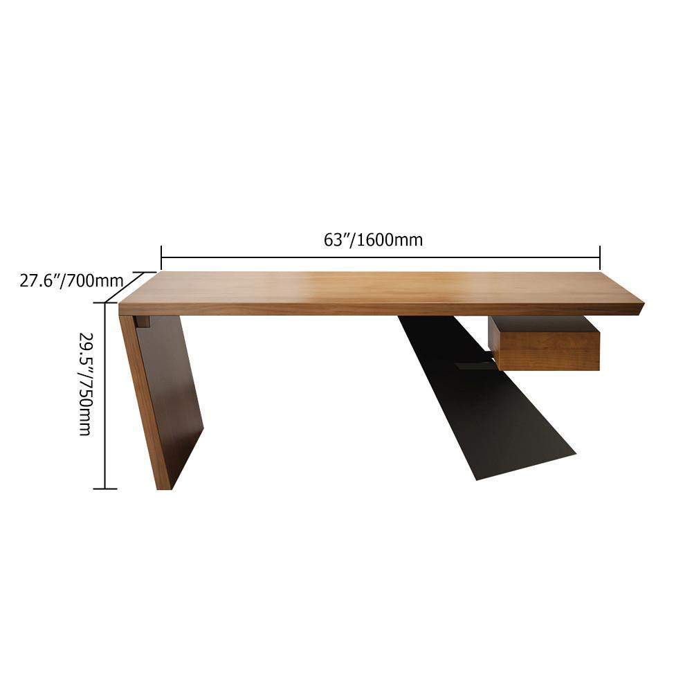 55" Modern Industrial Writing Desk for Office with One Drawer Distressed-Desks,Furniture,Office Furniture