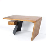 55" Modern Industrial Writing Desk for Office with One Drawer Distressed-Desks,Furniture,Office Furniture