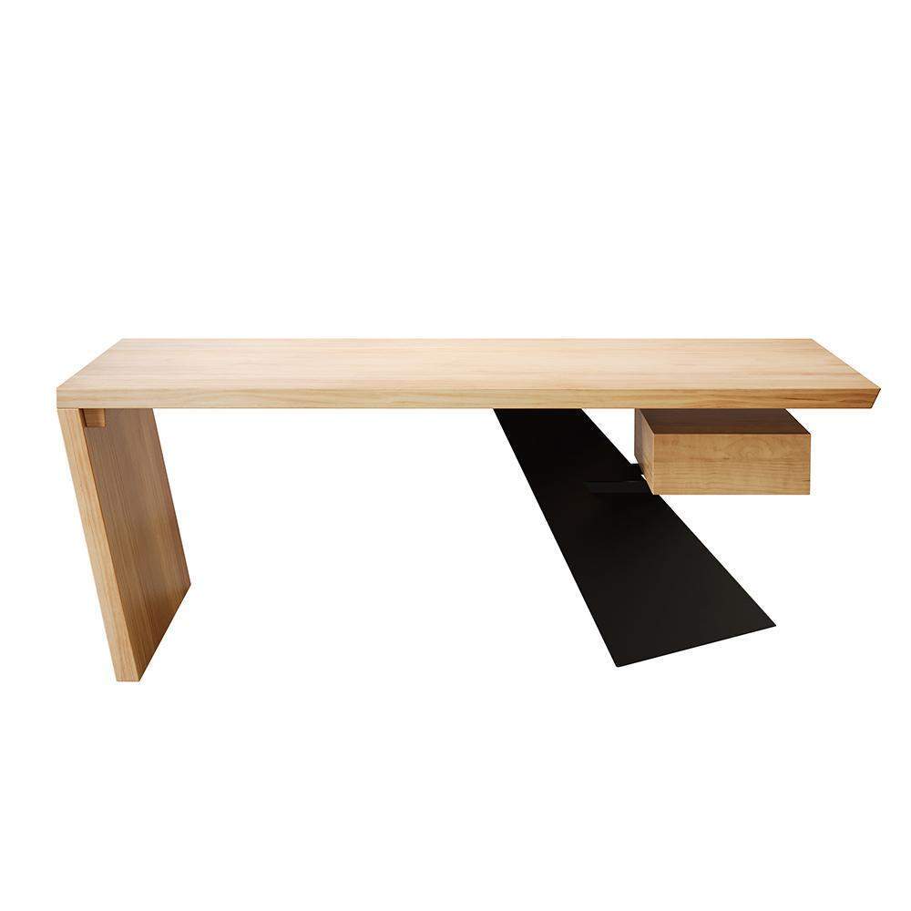 55" Modern Industrial Writing Desk for Office with One Drawer Distressed-Desks,Furniture,Office Furniture