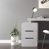 47" White 3-Drawer Writing Desk with Storage Cabinet for Office-Desks,Furniture,Office Furniture