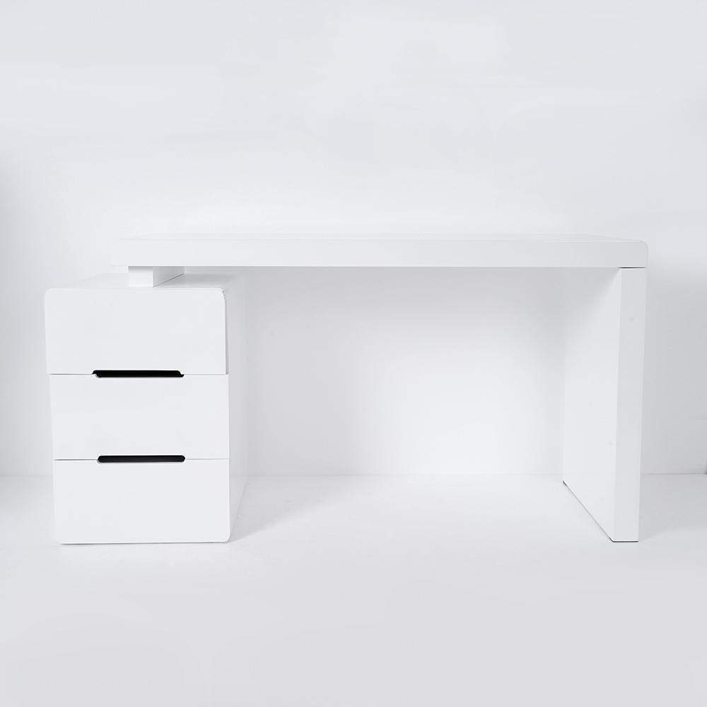 47" White 3-Drawer Writing Desk with Storage Cabinet for Office-Desks,Furniture,Office Furniture