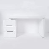 47" White 3-Drawer Writing Desk with Storage Cabinet for Office-Desks,Furniture,Office Furniture
