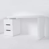 47" White 3-Drawer Writing Desk with Storage Cabinet for Office-Desks,Furniture,Office Furniture