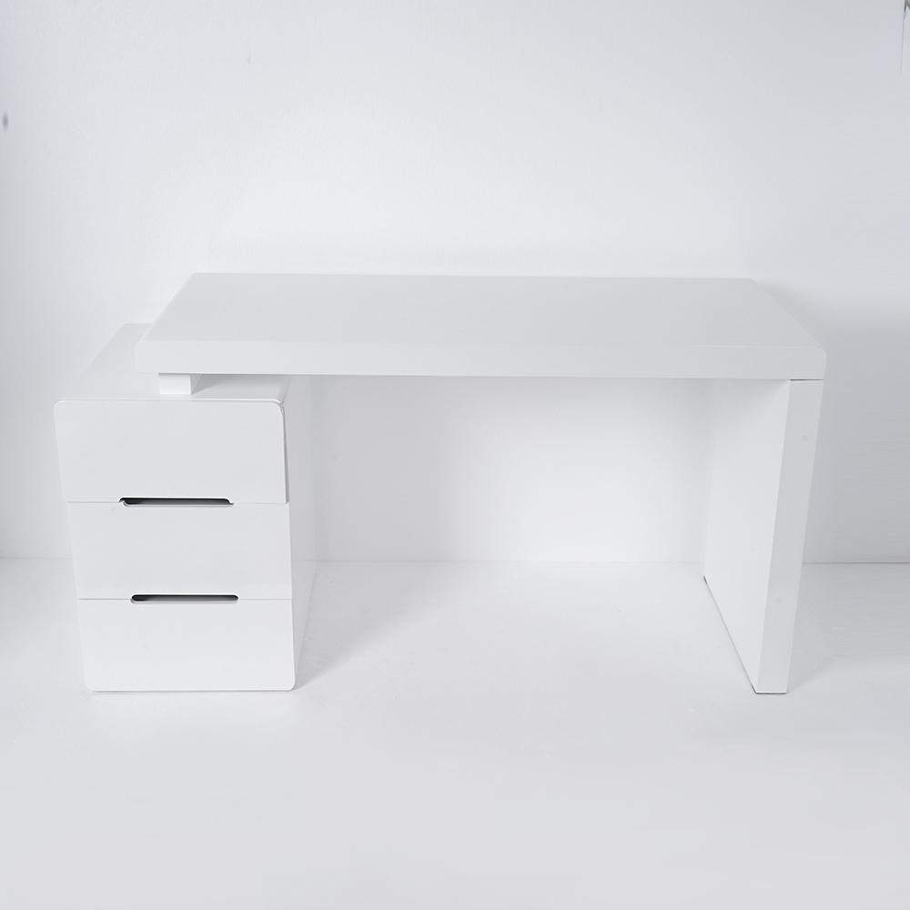 47" White 3-Drawer Writing Desk with Storage Cabinet for Office-Desks,Furniture,Office Furniture