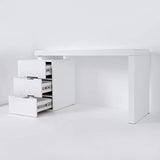 47" White 3-Drawer Writing Desk with Storage Cabinet for Office-Desks,Furniture,Office Furniture