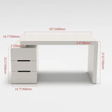 47" White 3-Drawer Writing Desk with Storage Cabinet for Office-Desks,Furniture,Office Furniture