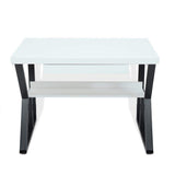 39" White Rectangular Writing Desk Computer Desk with Shelf & Drawer-Desks,Furniture,Office Furniture