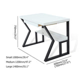 39" White Rectangular Writing Desk Computer Desk with Shelf & Drawer-Desks,Furniture,Office Furniture