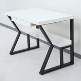 39" White Rectangular Writing Desk Computer Desk with Shelf & Drawer-Desks,Furniture,Office Furniture