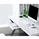 39" White Rectangular Writing Desk Computer Desk with Shelf & Drawer-Desks,Furniture,Office Furniture