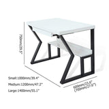 39" White Rectangular Writing Desk Computer Desk with Shelf & Drawer-Desks,Furniture,Office Furniture