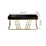 Black Rectangular Writing Desk Modern Computer Desk Manufactured Wood in Gold-Desks,Furniture,Office Furniture
