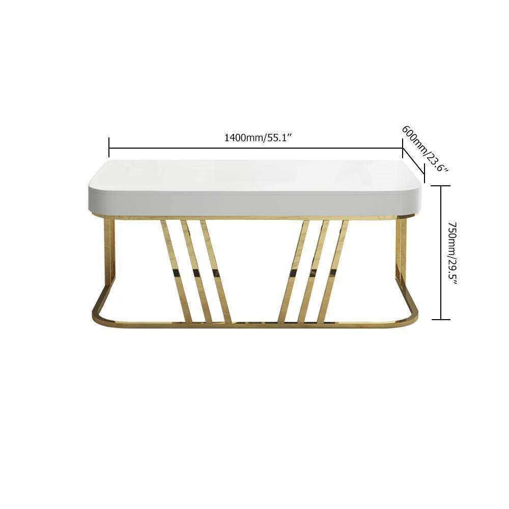 Black Rectangular Writing Desk Modern Computer Desk Manufactured Wood in Gold-Desks,Furniture,Office Furniture