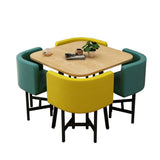 40" Square Dining Table Set of  5-Piece with Upholstered Chairs for Balcony