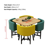 40" Square Dining Table Set of  5-Piece with Upholstered Chairs for Balcony